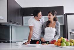 Couples in kitchen